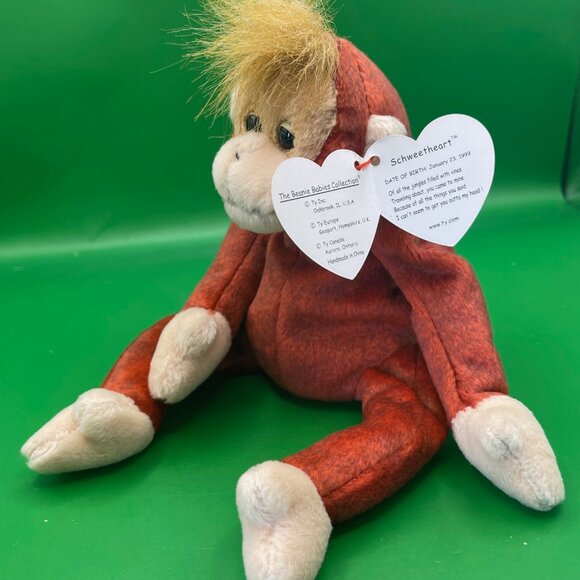 Ty Beanie Baby Bundle Snail Monkey Hippo Koala Beanbag Stuffed Animal Toys 1990s - Picture 5 of 8